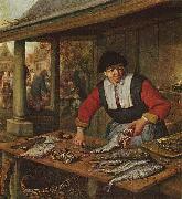 Adriaen van ostade Die Fischverkauferin oil painting on canvas